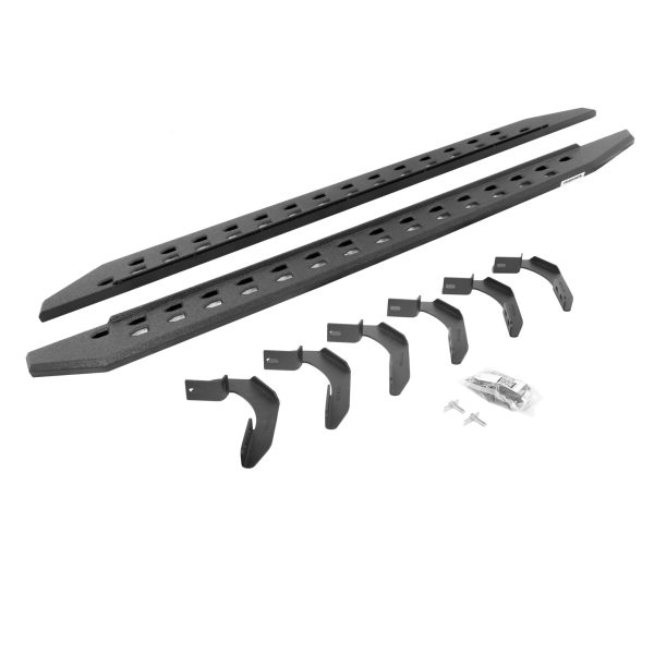 Go Rhino 69415087ST - RB20 Slim Line Running Boards With Mounting Brackets - Protective Bedliner Coating