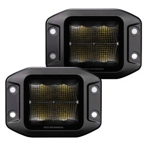 Go Rhino750400321FCF - Blackout Series Lights- Pair of 3x3 Cube LED Flood Light Kit - Flush Mount -  Black