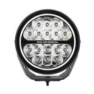 Go Rhino750800711SRS - Blackout Series Lights - 7" Round LED Spot Light Beam With Daytime Running Light -  Black