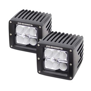 Go Rhino 751002 - Pair of 3" LED Cube Lights - Black Housing