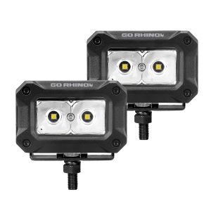 Go Rhino751003023SBS - Bright Series Lights - Pair of 3x2 Rectangle LED Spot Light Kit -  Black