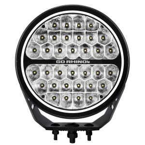 Go Rhino751700911DRS - Blackout Series Lights - 9" Round LED Single Driving Kit W/Daytime Running Lights -  Black