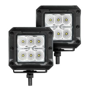 Go Rhino751803023FCS - Bright Series Lights - Pair of 3x3 Cube LED Flood Light Kit -  Black