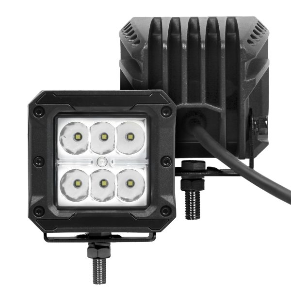 Go Rhino751803023SCS - Bright Series Lights - Pair of 3x3 Cube LED Spot Light Kit -  Black