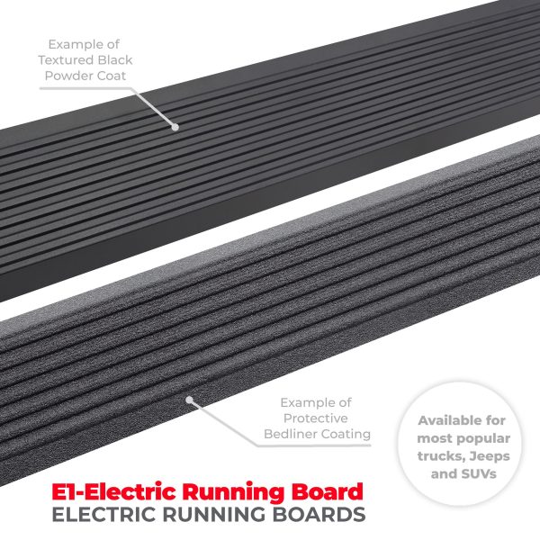 Go Rhino 20415987PC - E1 Electric Running Boards With Mounting Brackets - Textured Black