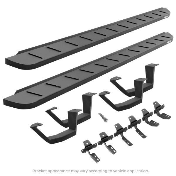 Go Rhino - 6342068720PC - RB10 Running Boards With Mounting Brackets & 2 Pairs of Drop Steps Kit - Textured Black