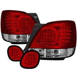 (Spyder) - LED 4pcs Tail Lights with Trunk Piece - Red Clear