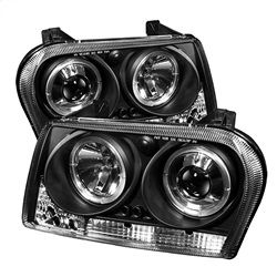 (Spyder) - Projector Headlights - LED Halo - LED ( Replaceable LEDs ) - Black - High H1 (Included) - Low 9006 (Not Included)