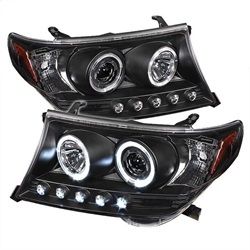 (Spyder) - Projector Headlights - LED Halo - LED ( Replaceable LEDs ) - Black - High H1 (Included) - Low H1 (Included)