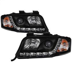 (Spyder) - Projector Headlights - Halogen Model Only (not compatible with Xenon/HID Model ) - DRL - Black - High H1 (Included) - Low H1 (Included)