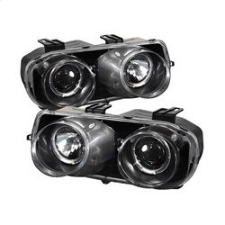 (Spyder) - Projector Headlights - LED Halo -Black - High H1 (Included) - Low 9006 (Included)