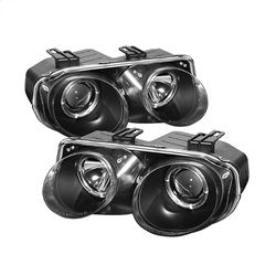 (Spyder) - Projector Headlights - LED Halo -Black - High H1 (Included) - Low 9006 (Included)