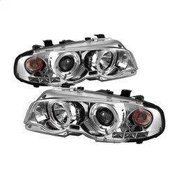 (Spyder) - 2DR 1PC Projector Headlights - LED Halo - LED ( Replaceable LEDs ) - Chrome - High H1 (Included) - Low H1 (Included)