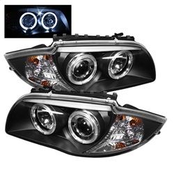 (Spyder) - Projector Headlights - LED Halo - Black - High H1 (Included) - Low H7 (Included)