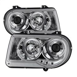 (Spyder) - Projector Headlights - LED Halo - LED ( Replaceable LEDs ) - Chrome - High H1 (Included) - Low 9006 (Not Included)
