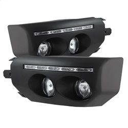 (Spyder) - Fog Lights With LED Daytime Running Lights W/Switch - Black