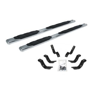 Big Country Truck Accessories 104059876 - 4" Fusion Series Side Bars With Mounting Bracket Kit - Polished Stainless Steel