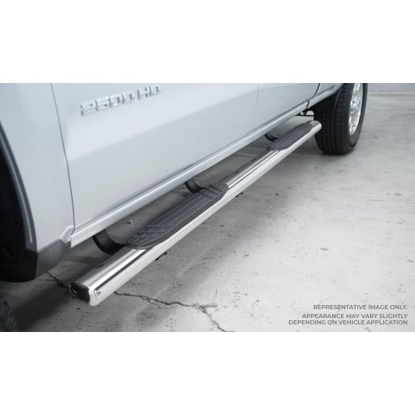 Big Country Truck Accessories 104101876 - 4" Fusion Series Side Bars With Mounting Bracket Kit - Polished Stainless Steel